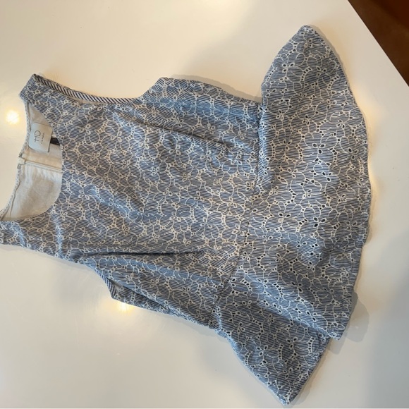 HD in Paris Blue and White peplum top - Picture 1 of 3